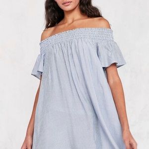 Striped Off the Shoulder Dress
